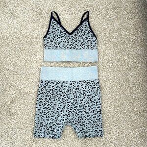 New Loft Animal Print Lounge Sports Bra and Shorts. Two pieces.